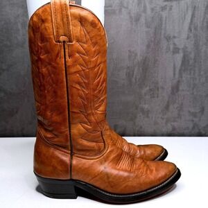 Boulet Canada Womens Cowboy Boots Womens 8 Brown Leather Western Line Dancing